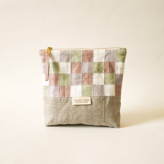 PATCHWORK ZIPPER POUCH No. 7 - Marshmallow