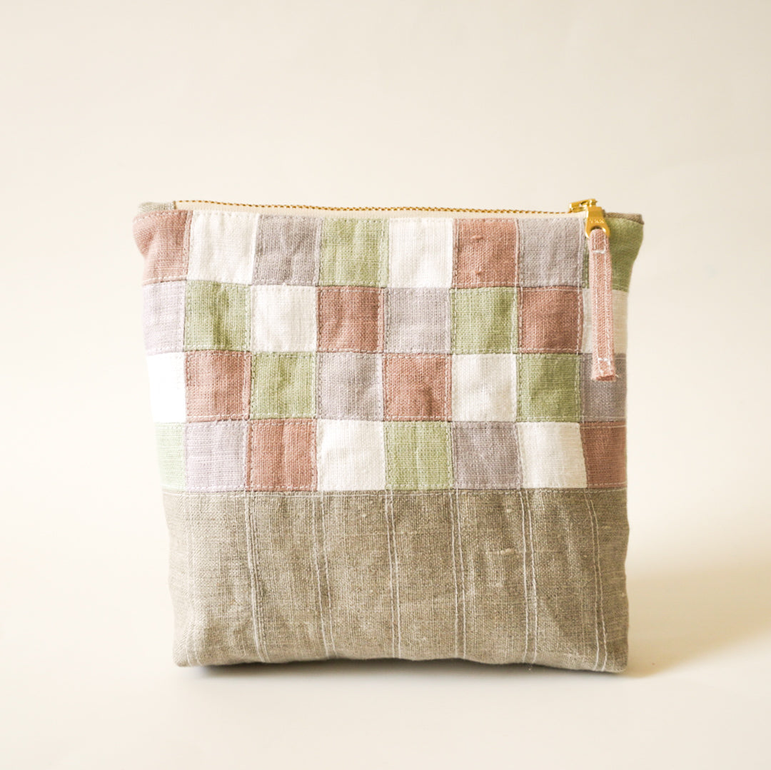 PATCHWORK ZIPPER POUCH No. 7 - Marshmallow