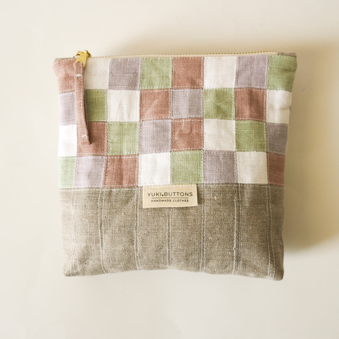 PATCHWORK ZIPPER POUCH No. 7 - Marshmallow