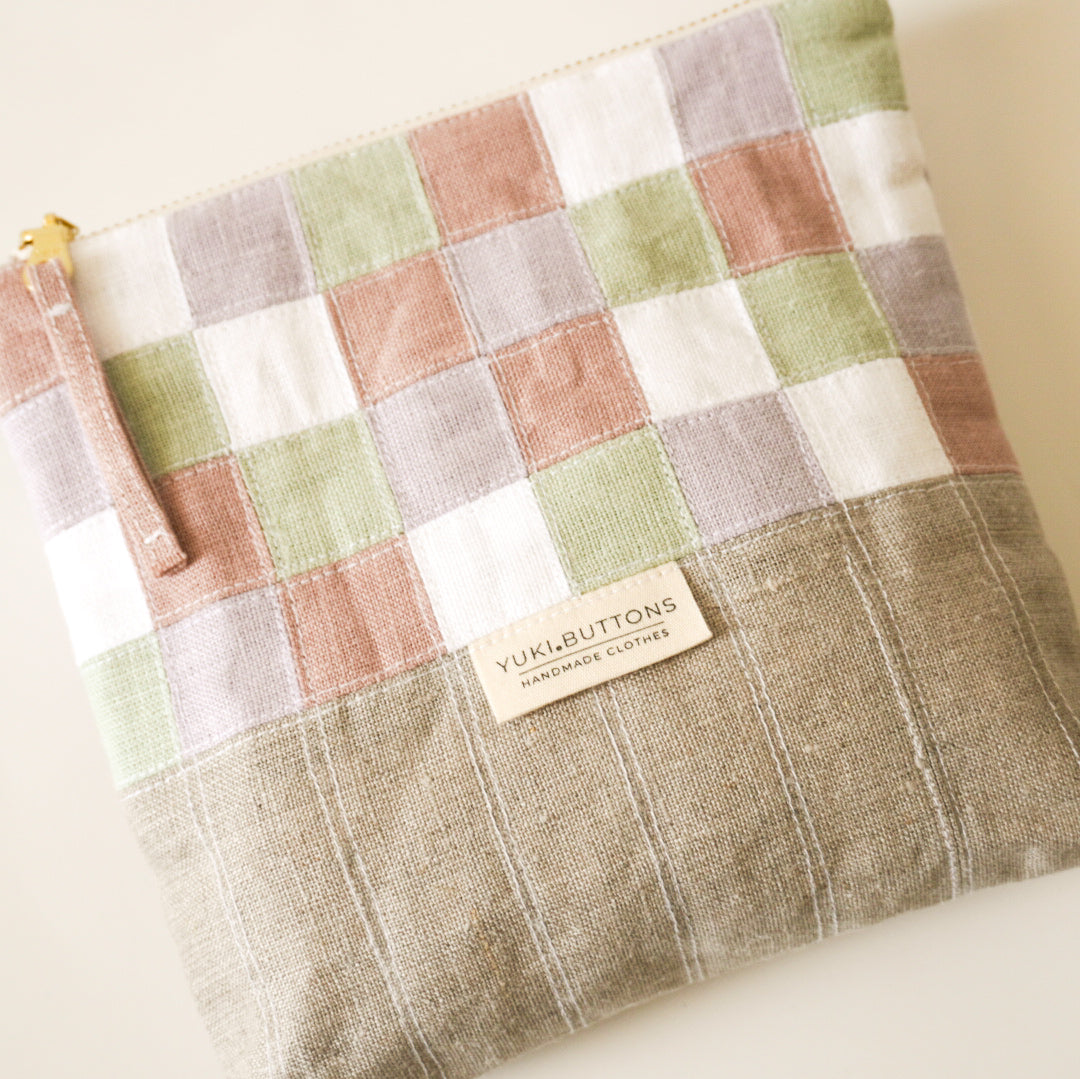 PATCHWORK ZIPPER POUCH No. 7 - Marshmallow