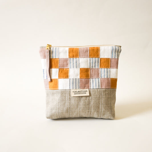 PATCHWORK ZIPPER POUCH No. 6 - Pink Honey