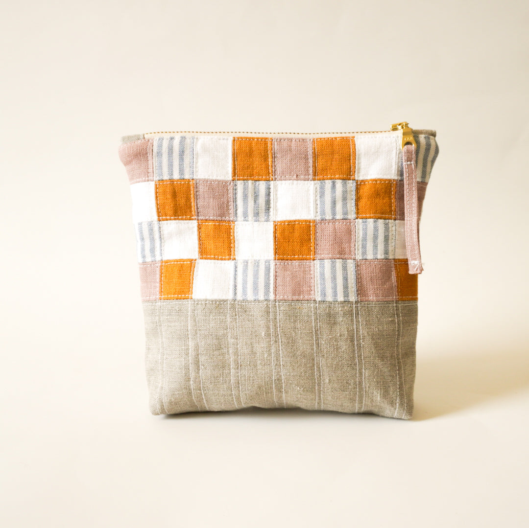 PATCHWORK ZIPPER POUCH No. 6 - Pink Honey