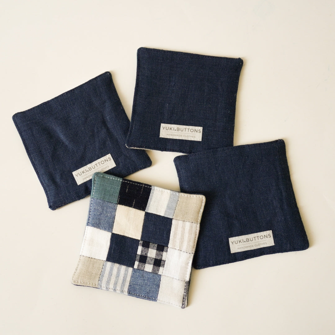 PATCHWORK COASTERS/ MUG RUGS - Blues
