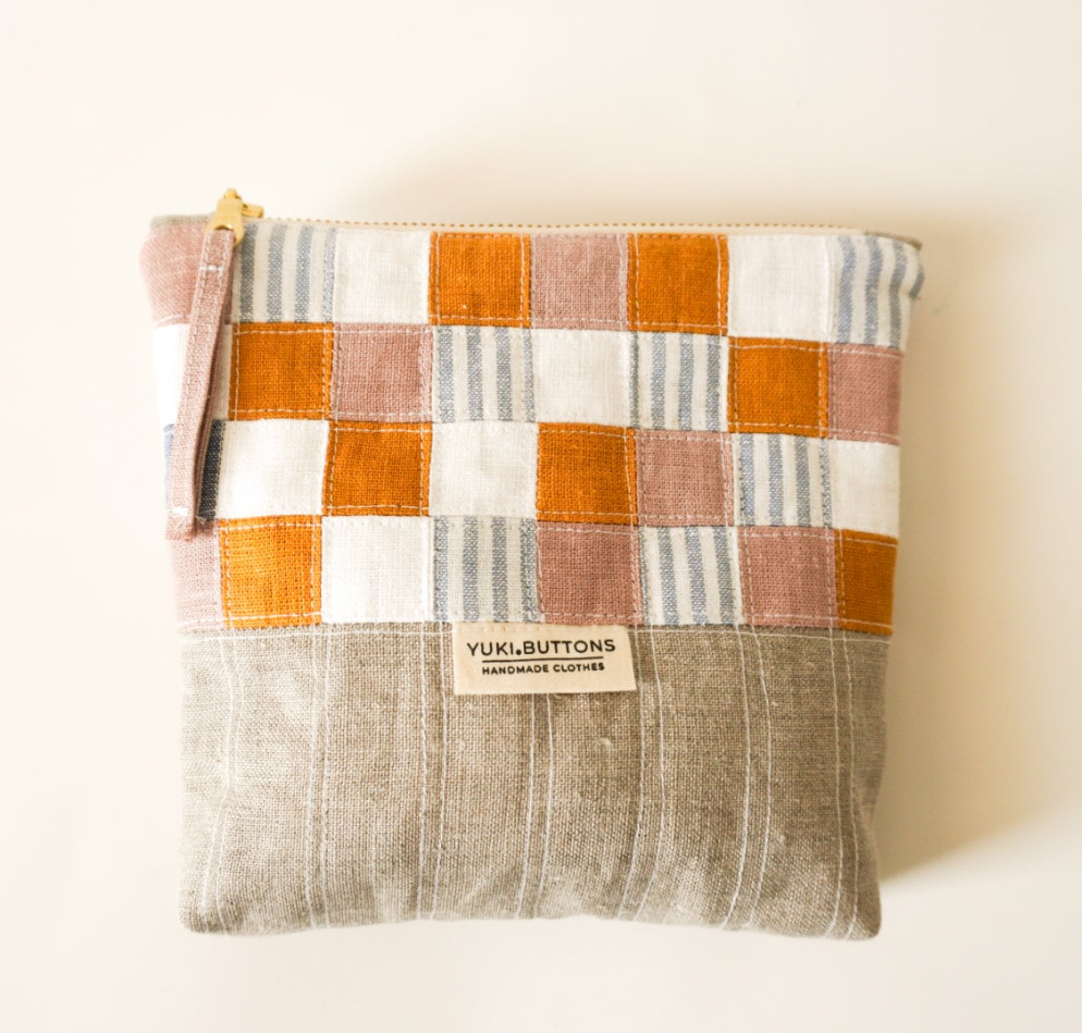 PATCHWORK ZIPPER POUCH No. 6 - Pink Honey