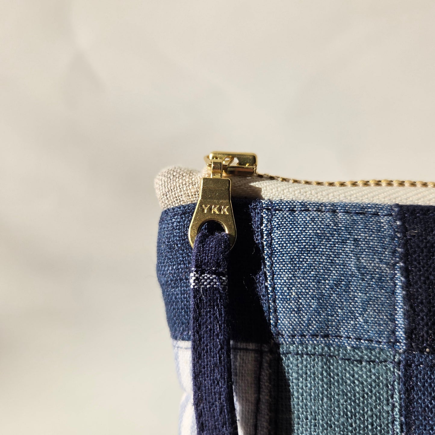 PATCHWORK ZIPPER POUCH No. 9 - Indigo