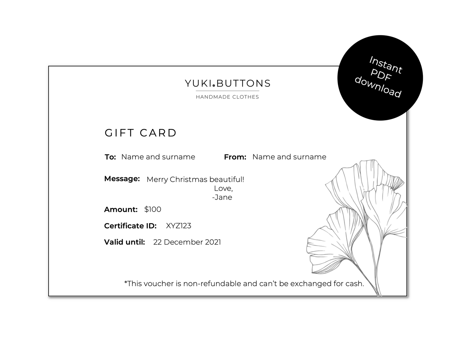 YukiButtons Gift Card