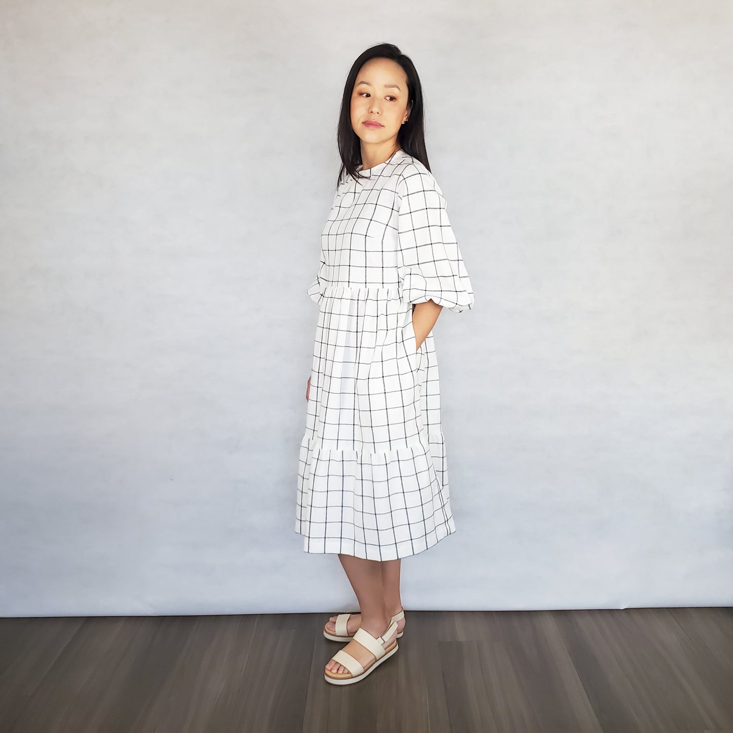 TOFU Dress with bubble sleeves