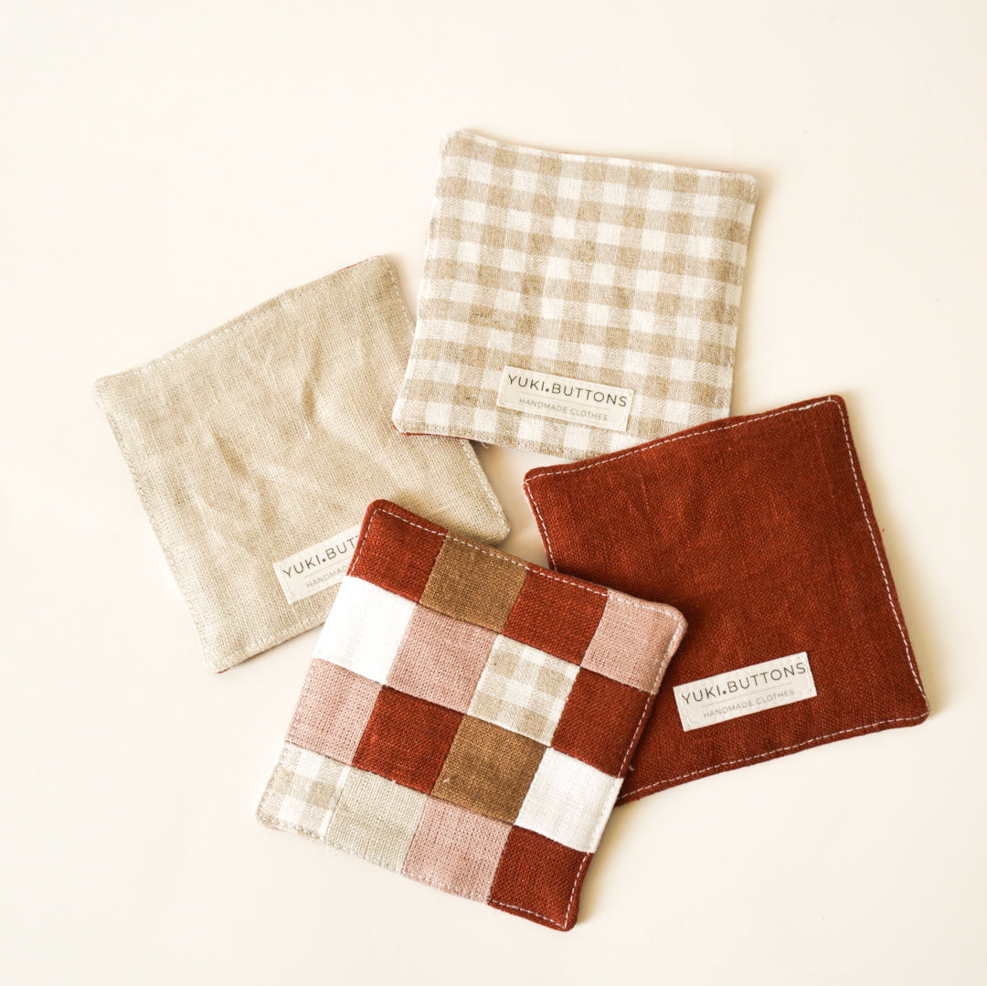 PATCHWORK COASTERS/ MUG RUGS - Terracotta