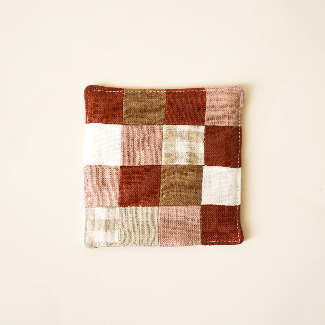 PATCHWORK COASTERS/ MUG RUGS - Terracotta