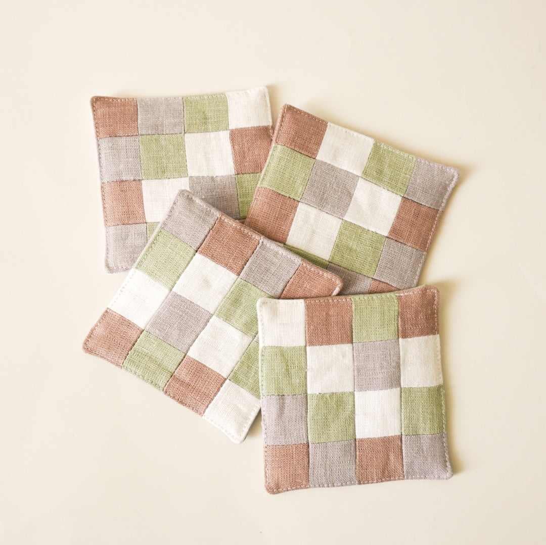 PATCHWORK COASTERS/ MUG RUGS - Pack of 4 (+colors)