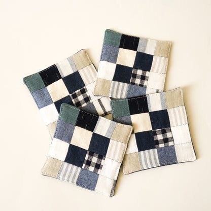 PATCHWORK COASTERS/ MUG RUGS - Pack of 4 (+colors)