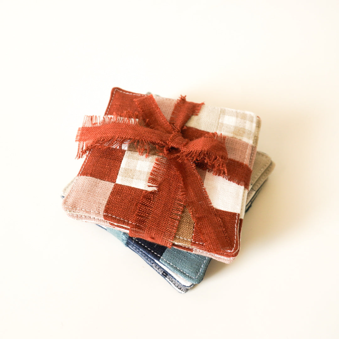 PATCHWORK COASTERS/ MUG RUGS - Terracotta