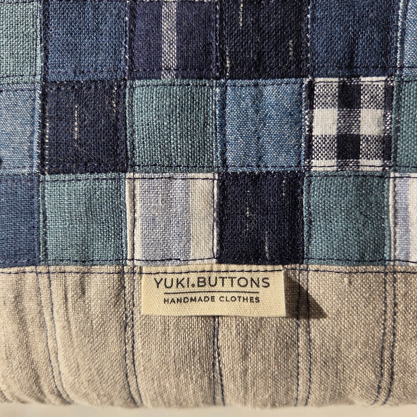 PATCHWORK ZIPPER POUCH No. 9 - Indigo