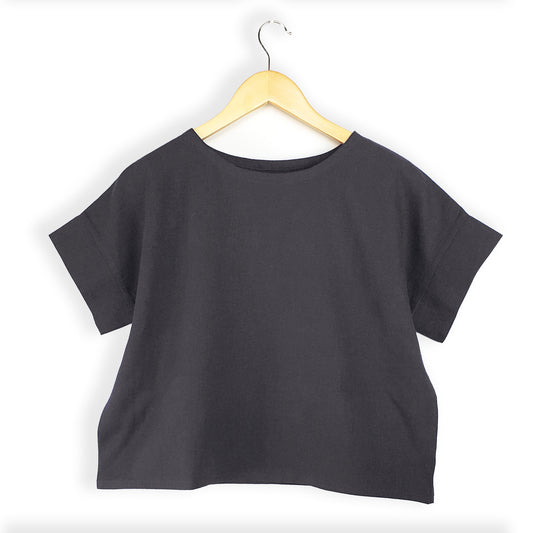 NORI Boxy Top - Black, size XL