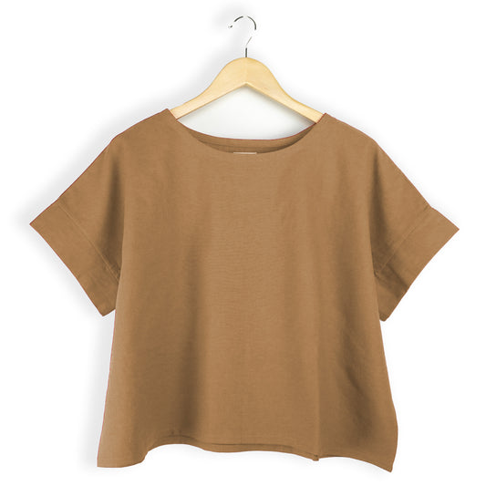 NORI Boxy Top - Tan, size XL