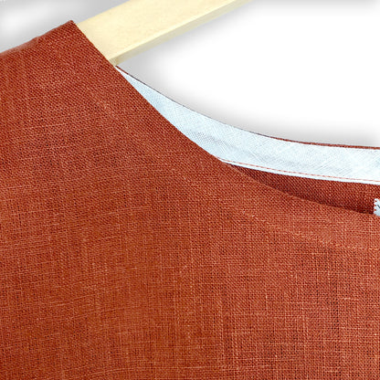 HARU Boxy tiered dress - XXL, Terracotta