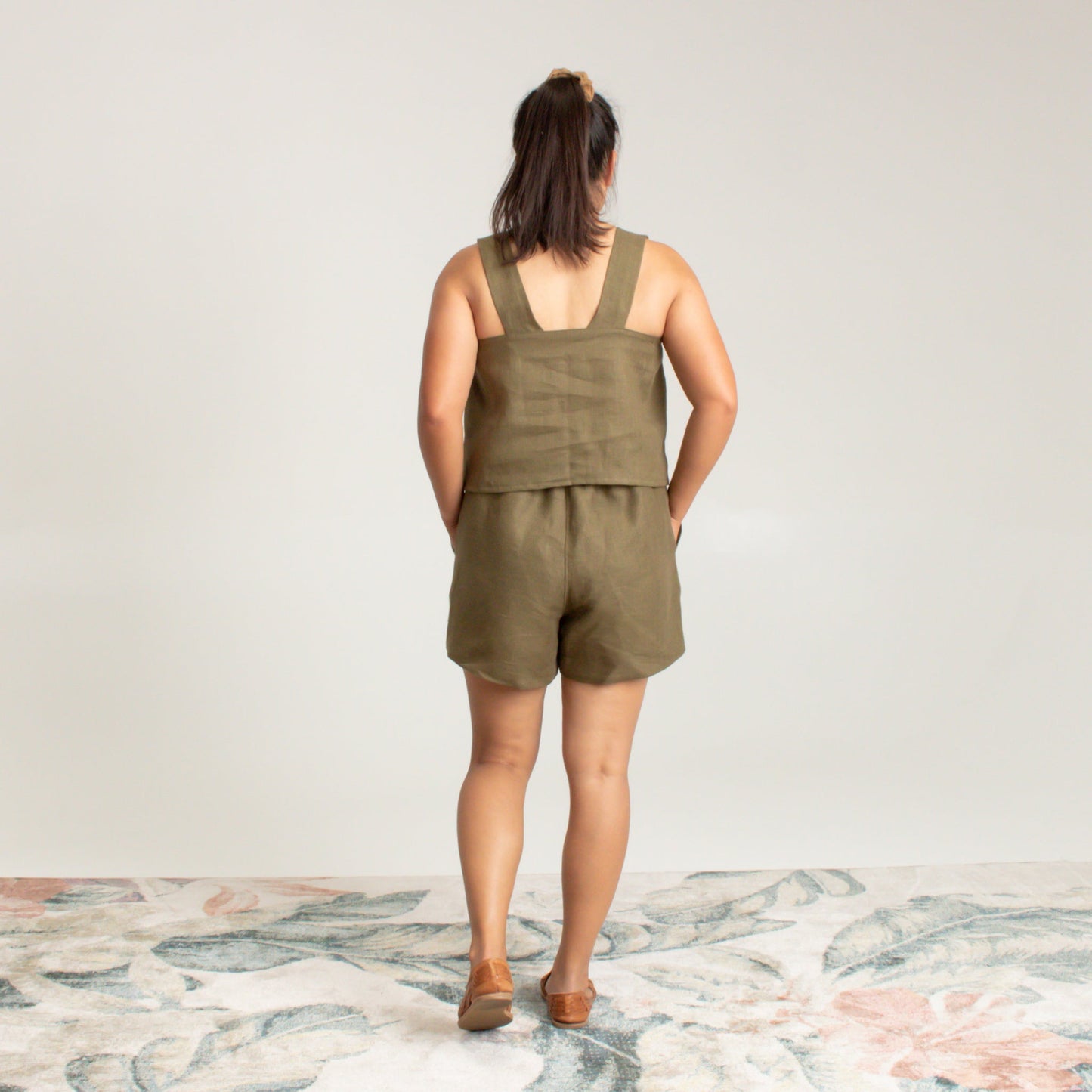 YURI Short romper - Olive, size S